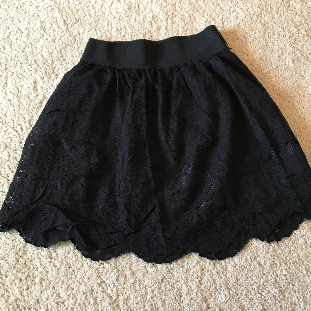 Stooshy Black Lace Miniskirt
